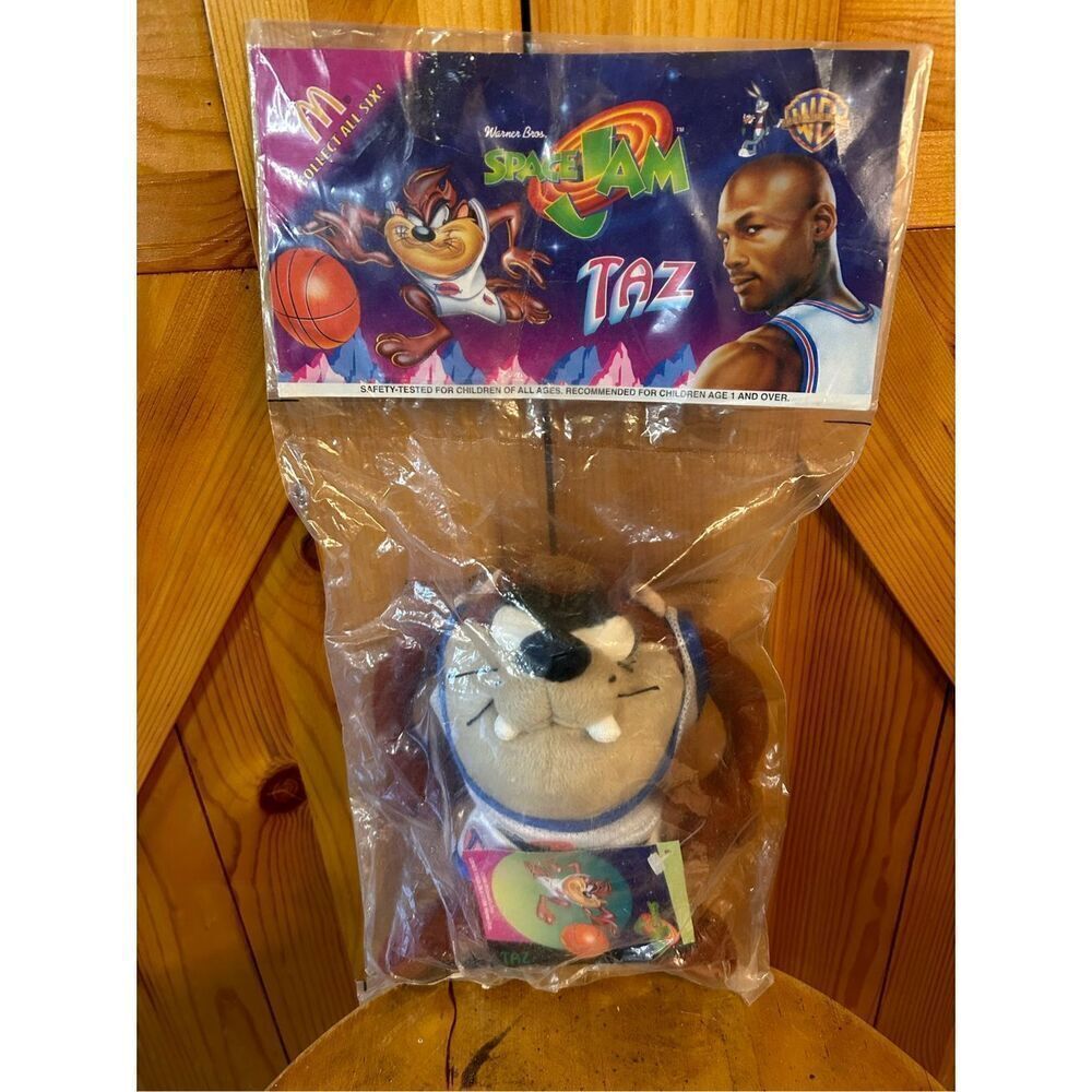Vintage 1996 Warner Bros Looney Tunes Space Jam McDonalds Exclusive Taz open bag